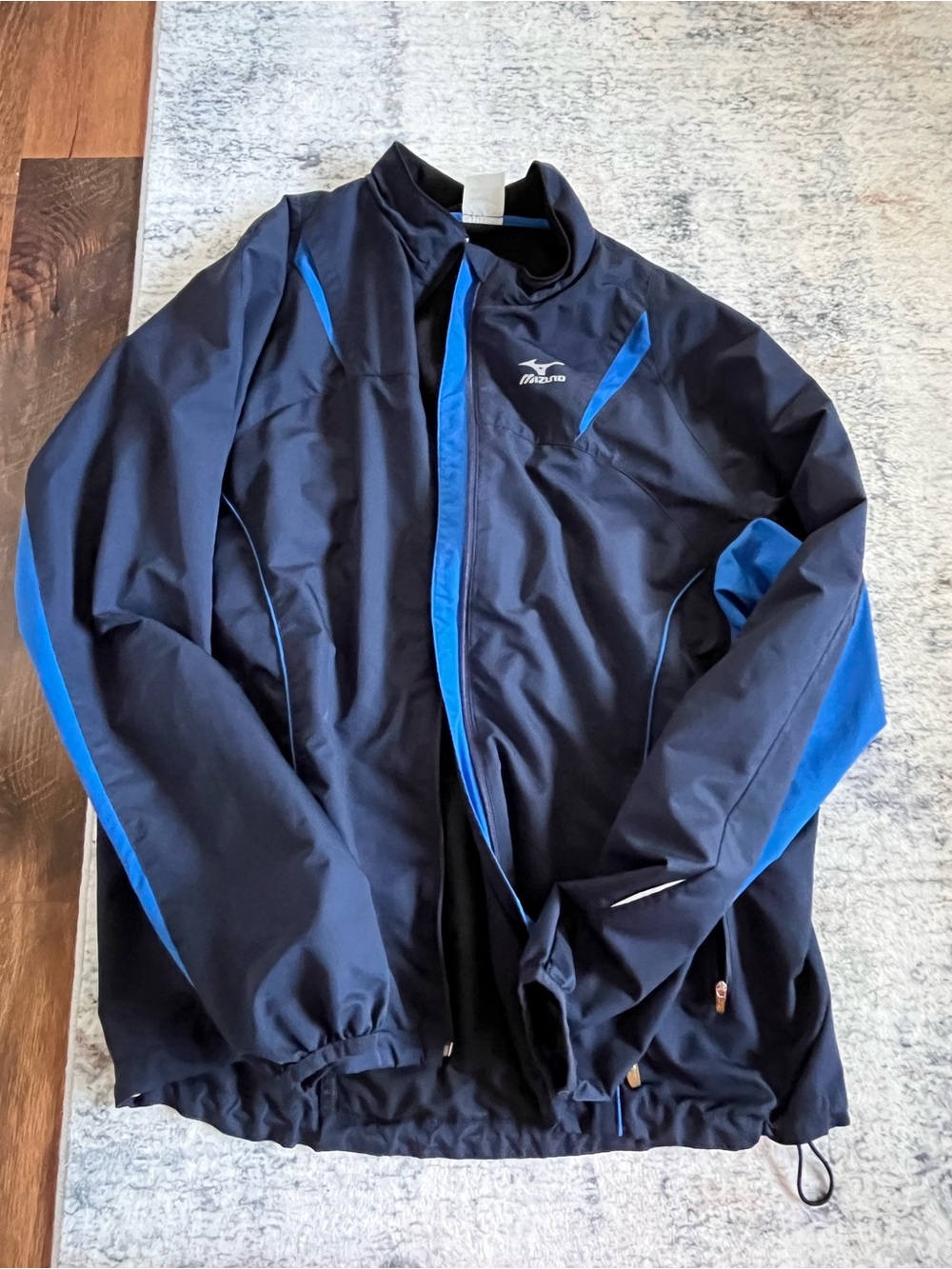 Mizuno Black Jacket with Bright Blue Trim